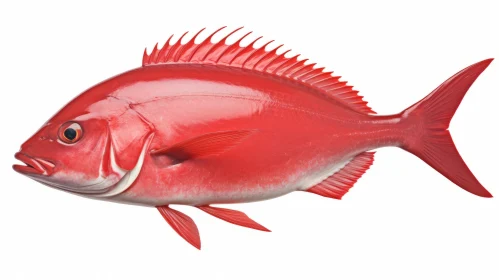 Large Red Fish in Realistic Rendering and Carnivalcore Style