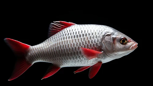Stunning Exotic Fish Against Black Background - Environmental Awareness in Focus