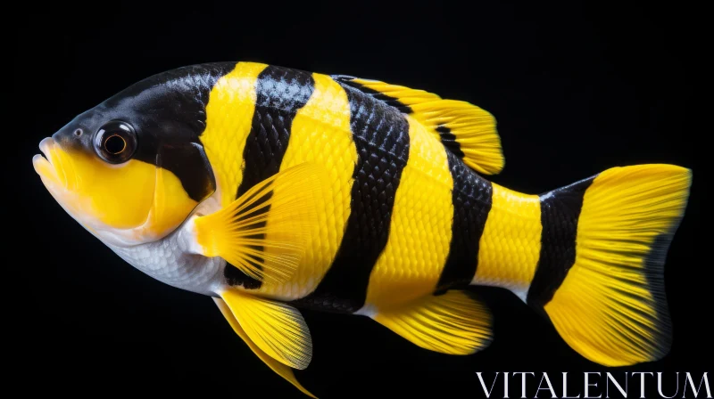 Yellow and Black Butterflyfish: A Fusion of Traditional and Baroque Art Influence AI Image