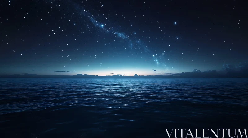 Starry Night Ocean View AI Image