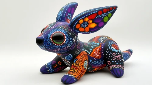 Handcrafted Alebrije Rabbit Sculpture