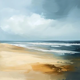 Seascape Art with Sandy Beach