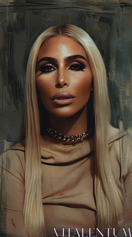 AI ART Kim Kardashian in Stylish Beige Outfit