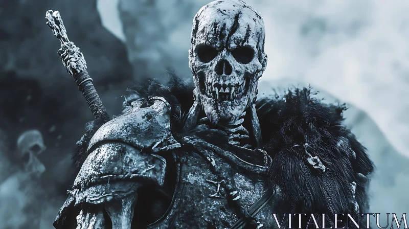 Skeletal Knight with Sword AI Image