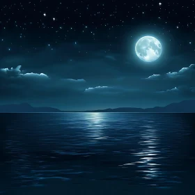 Tranquil Waters Under Moonlight