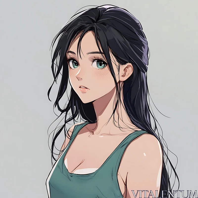 Anime Portrait of a Woman AI Image