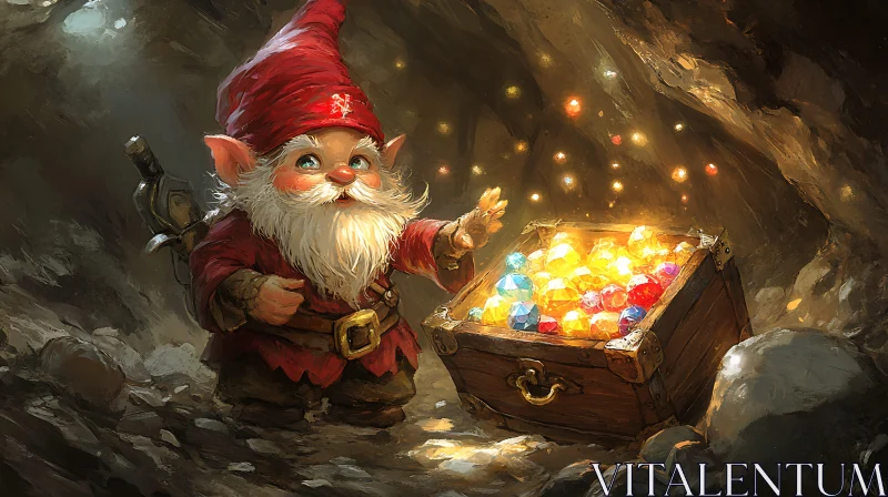 AI ART The Gnome and His Treasure Chest