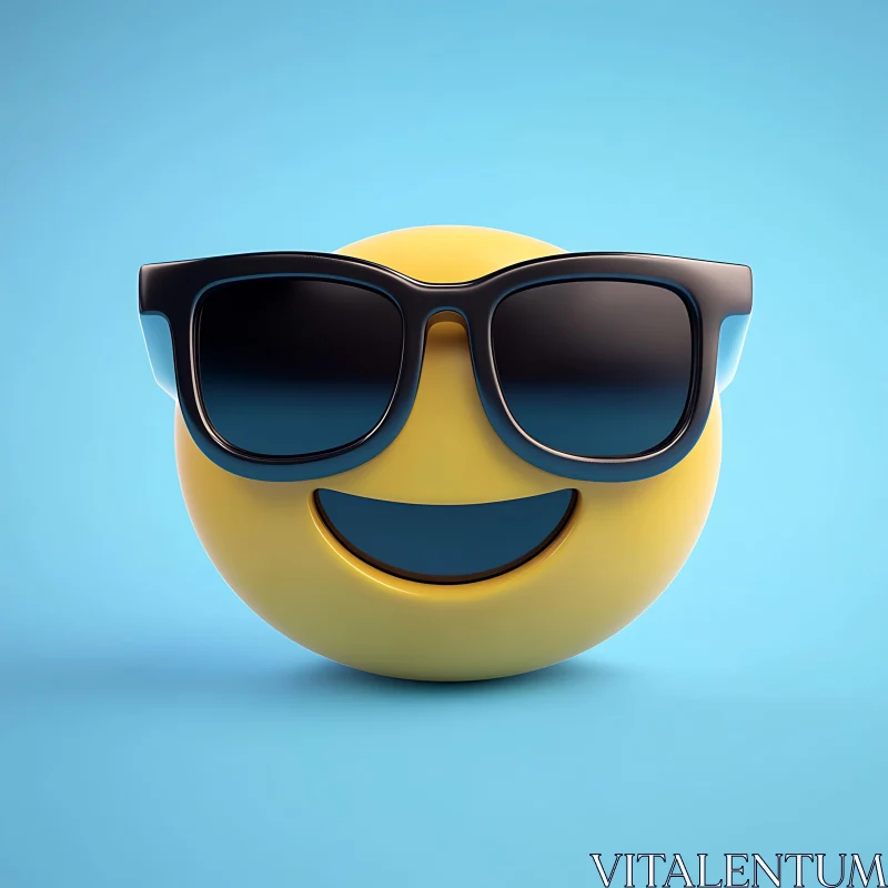 AI ART Happy Emoji With Sunglasses