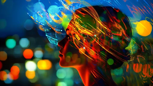 Ethereal Woman Profile Abstract Art