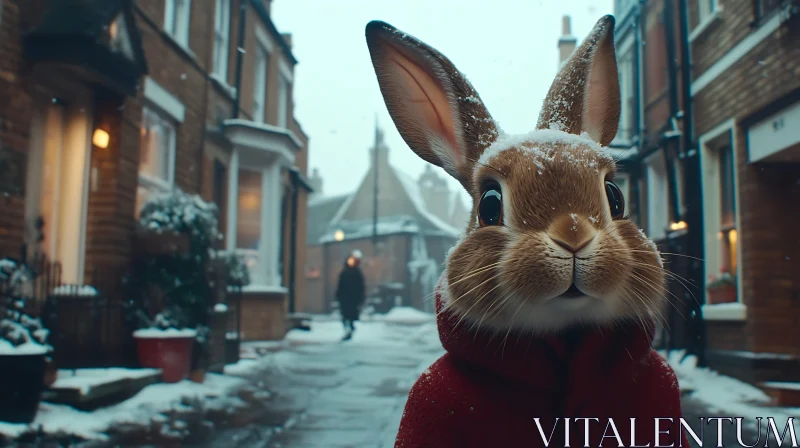 AI ART Rabbit in a Winter Wonderland