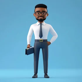 Stylized 3D Man in Business Suit