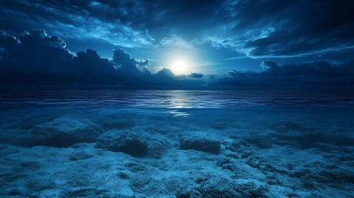 Underwater Moonlight Night