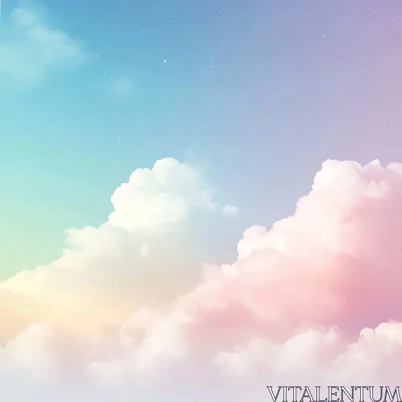 Soft and Tranquil Cloudy Sky AI Image