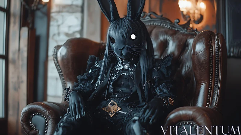 Dark Rabbit Portrait AI Image