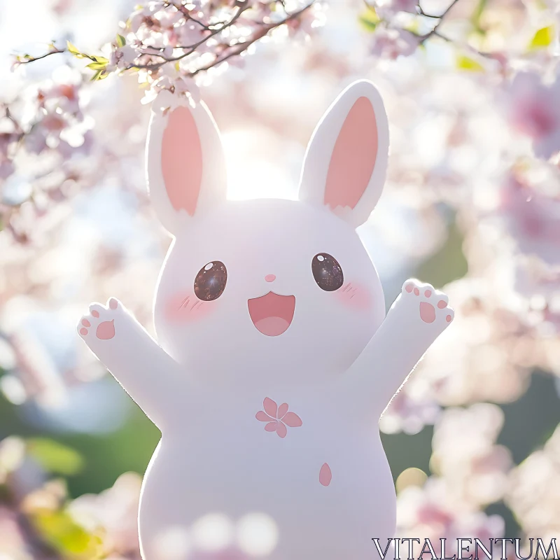 AI ART Enchanting Bunny in a Floral Spring Scene