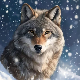 Winter Wolf Portrait