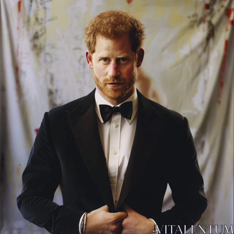 AI ART Elegant Prince Harry in Formal Wear