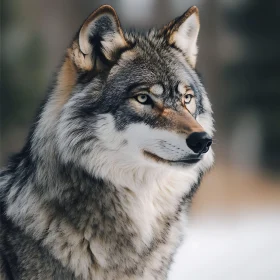 Majestic Wolf in Natural Habitat