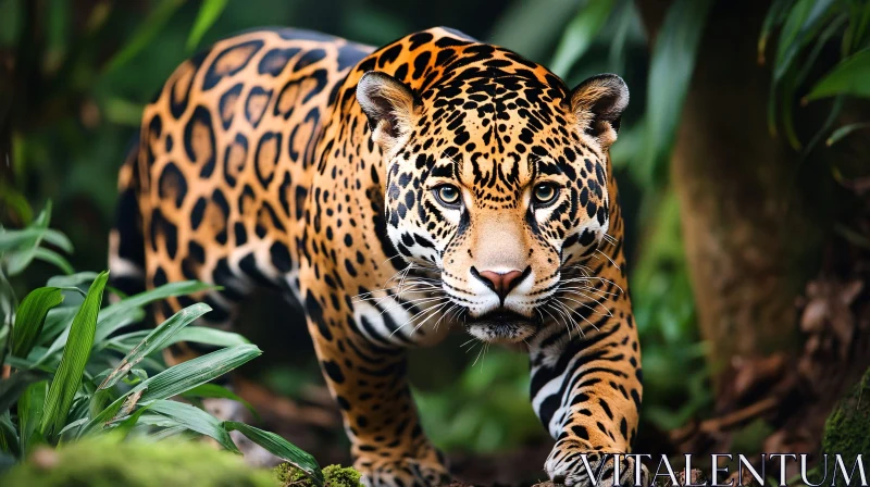 Wild Jaguar in Greenery AI Image