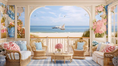 Beachfront Porch with Floral Accents