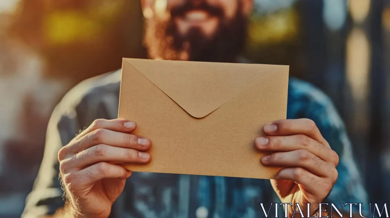 Envelope Delivery by Smiling Man AI Image