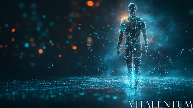 AI ART Advanced Tech Humanoid in Virtual Space