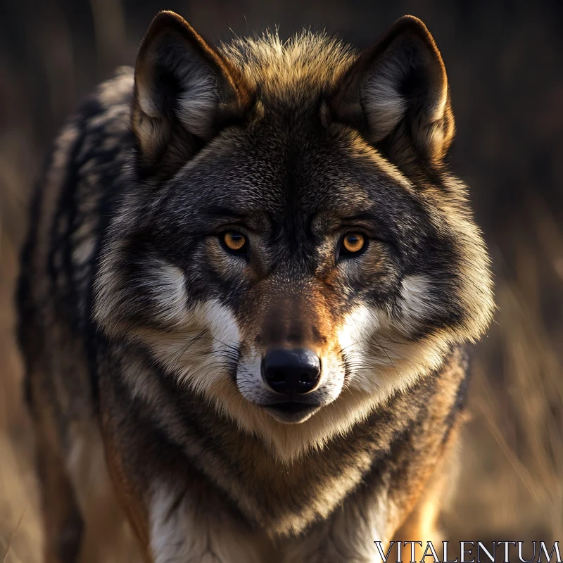 Wild Wolf Close-up AI Image