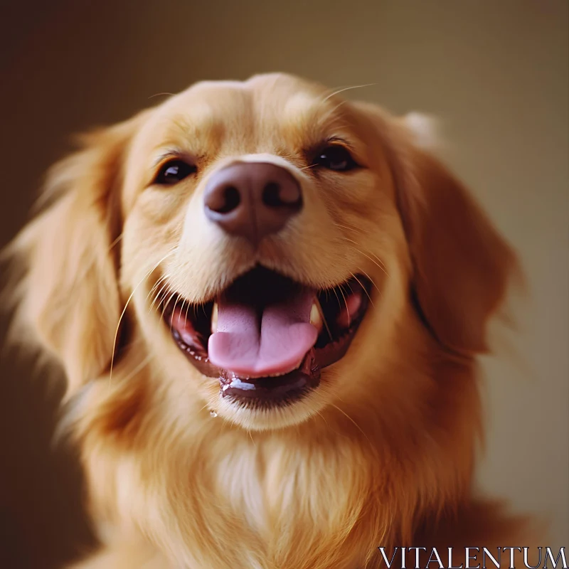 Joyful Golden Retriever Close-up AI Image