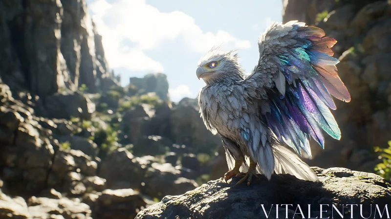 Iridescent Eagle in the Mountains AI Image