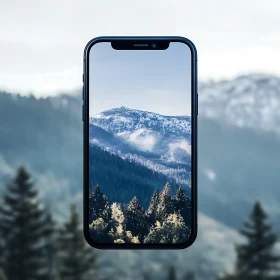 Snowy Peaks on Mobile Display