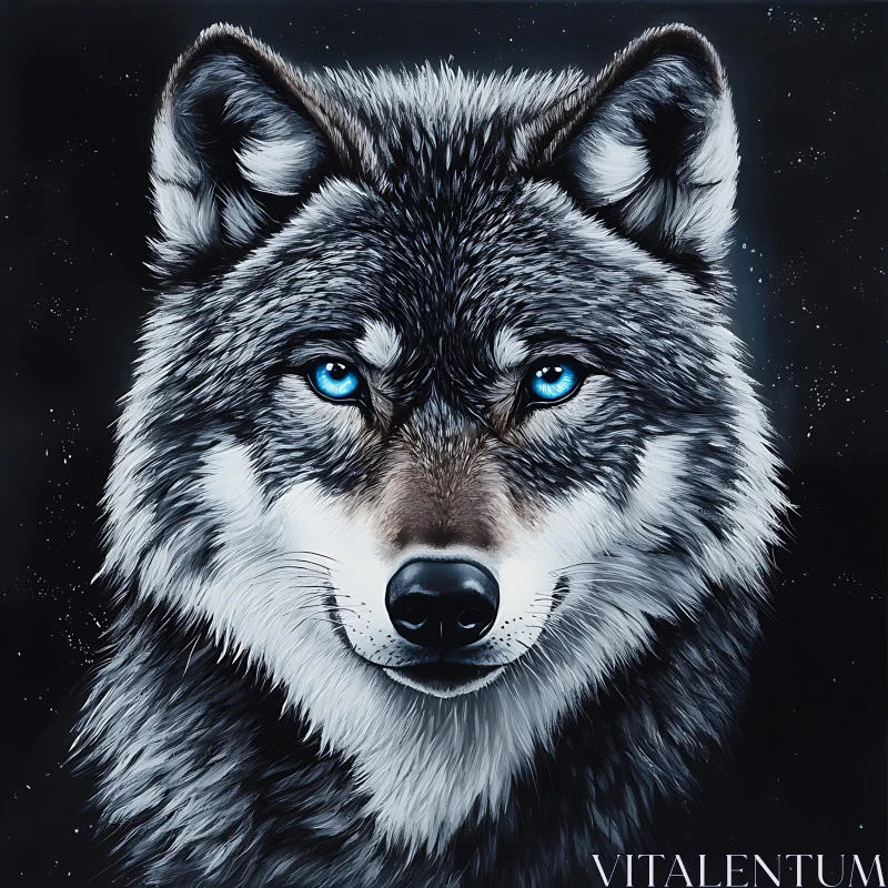 AI ART Wolf Portrait with Intense Gaze