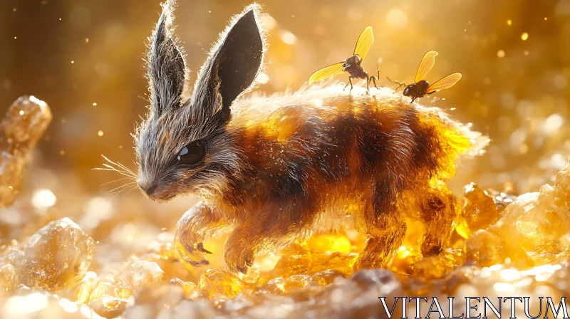 AI ART Whimsical Bunny and Insect Friends