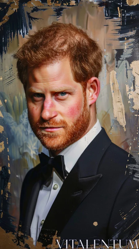 Prince Harry Formal Portrait AI Image