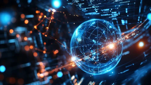 Data Connections Abstract Globe