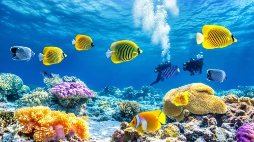 Vibrant Coral Reef with Tropical Fish