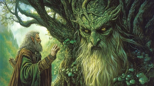 Elf and the Ancient Tree Man