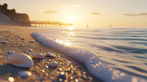 Peaceful Beach Scene at Dusk