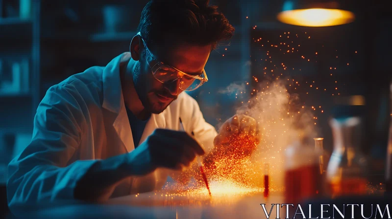 Chemist Doing Experiment in Lab AI Image