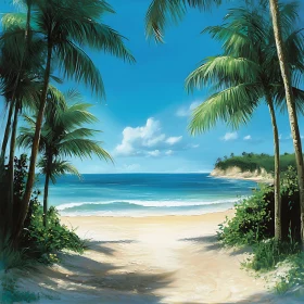 Seaside Paradise: A Tropical Beach Scene