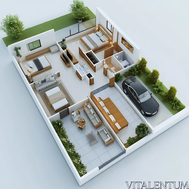 AI ART Contemporary Home Design with Organized Interior Layout