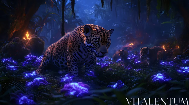 Jaguar in Enchanted Jungle AI Image