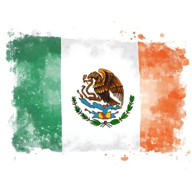 Mexican Flag Digital Watercolor Rendering