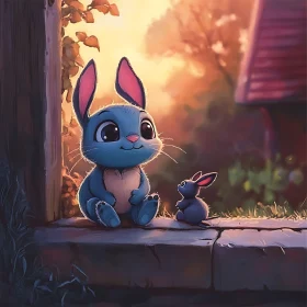 Whimsical Bunnies in a Sunny Glade