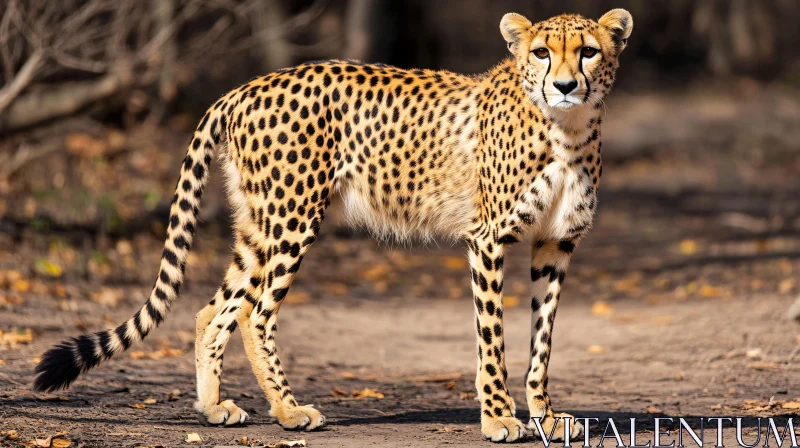 Spotted Cheetah Standing Tall AI Image