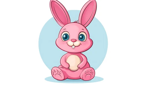 Cartoon Pink Bunny Illustration