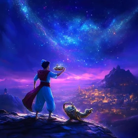 Magical Night with Aladdin and Lamp