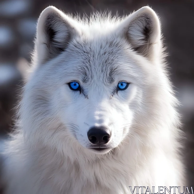 AI ART Arctic Wolf Close-Up