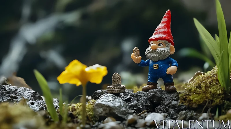 AI ART Whimsical Gnome with Treasure