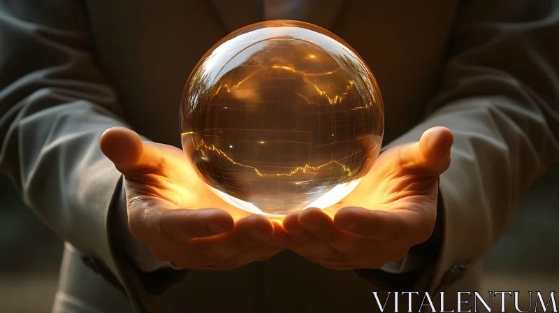 AI ART Crystal Ball Prediction in Gentle Hands