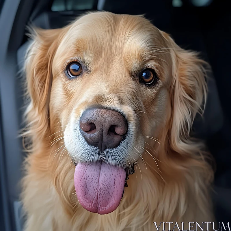 Golden Retriever Dog Looking at Camera AI Image